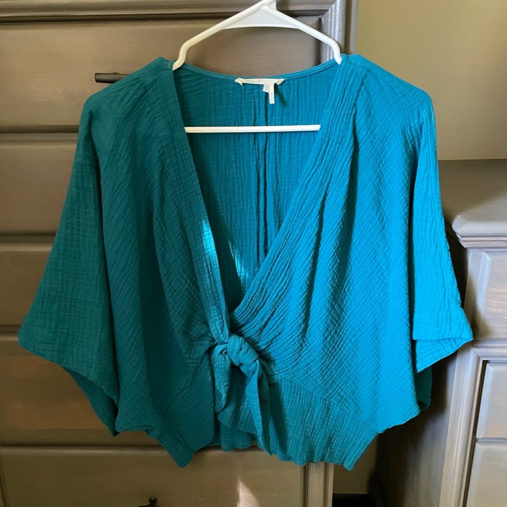 Anthropologie blue/ turquoise blouse